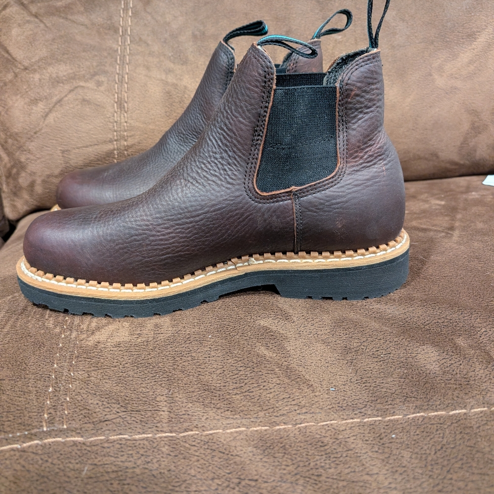 Georgia Boot Dark Brown Leather Pull-On Boots